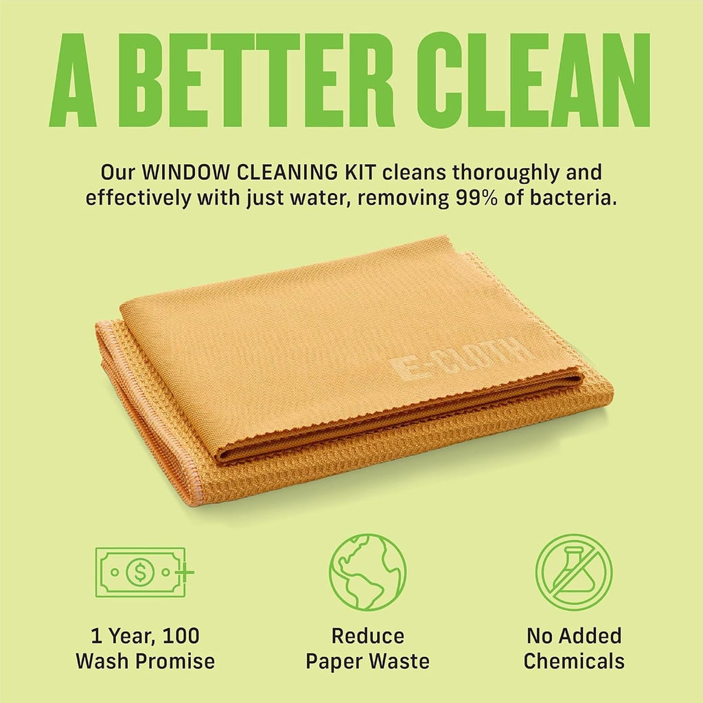 Microfiber Window Cleaning Cloth Kit - Glass Cleaning Cloth for Windows, Mirrors, Cars, Lenses, Eyeglasses, & More, Streak Free Clean, Machine Washable Reusable Towel - Tangerine Orange - view 4