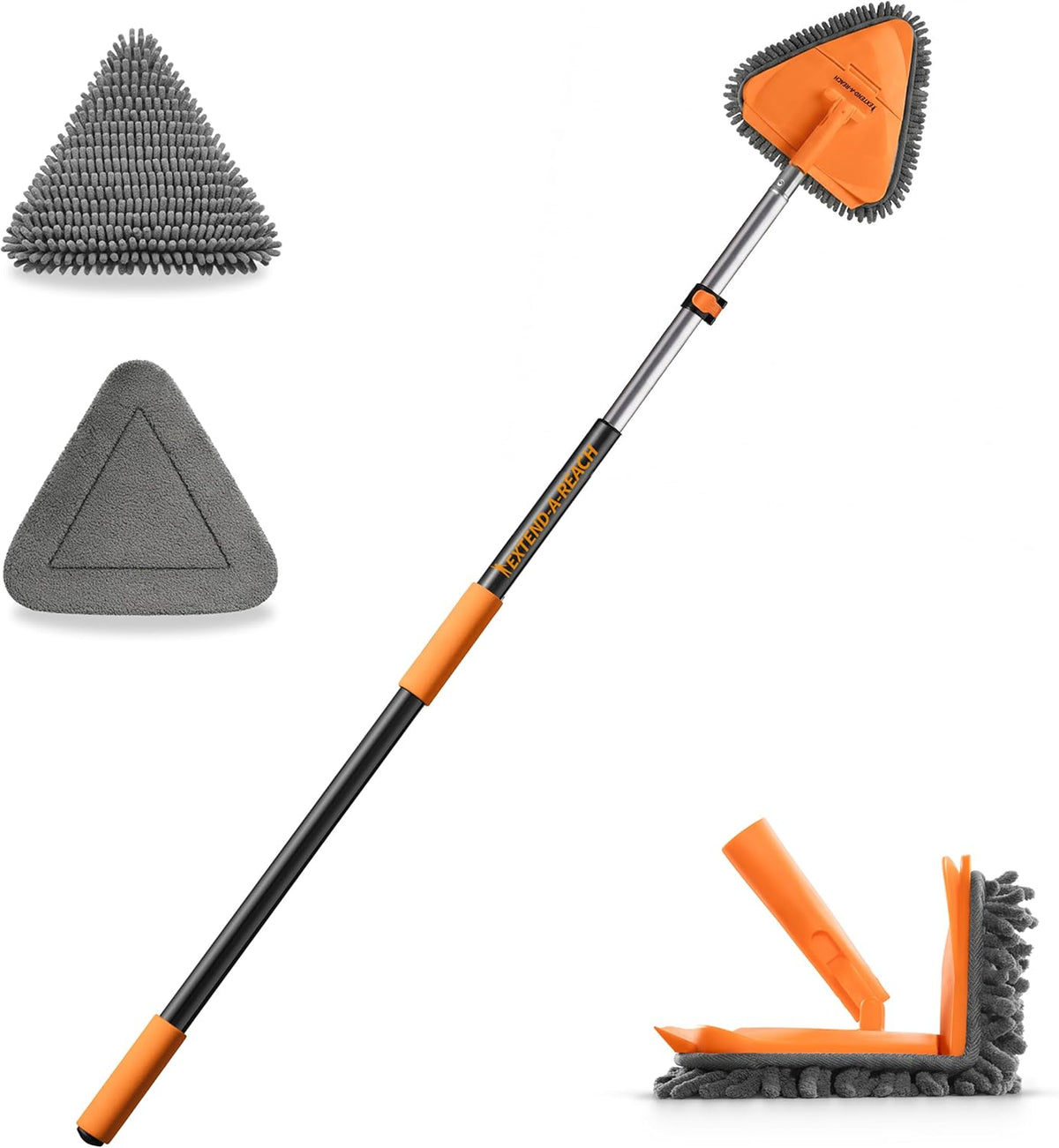 4-12 ft Wall Cleaner Tool with Extension Pole for Baseboards and Walls | 3-in-1 Wall Washer Mop for Painted Walls, Windows and High Ceilings // Long Handle Cleaning Mop with 4 Replacement Pads - view 8