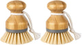 Bamboo Palm Brush, Dish Scrub Brush, Bamboo Dish Brush, Pack of 2 | Scrub brush for dishes, pans, pots, kitchen sink cleaning, palm scrubber, palm scrub brush, dish scrubber