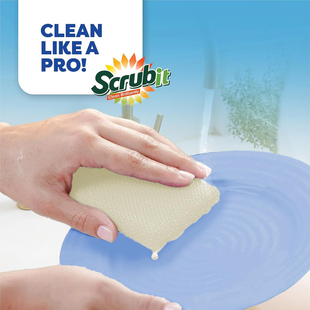 Multi-purpose scouring pad - non-scratch cleaning dobie pads for pots, pans, dishes, utensils & non-stick cookware - sponge scrubbers use for kitchen, bathroom & more (6 pack) - view 7