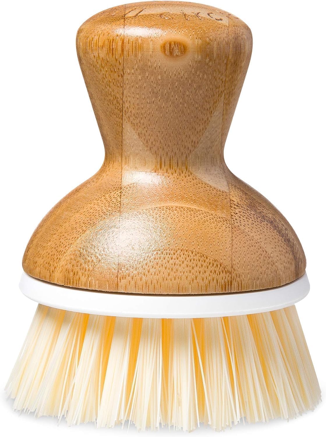 Bubbly Palm Brush – Family Safe, Formaldehyde-Free – Ergonomic Palm Scrubber with Handle for Kitchen Cleaning, Dish Scrub Brush for Nonstick, Cast Iron & Sink, White