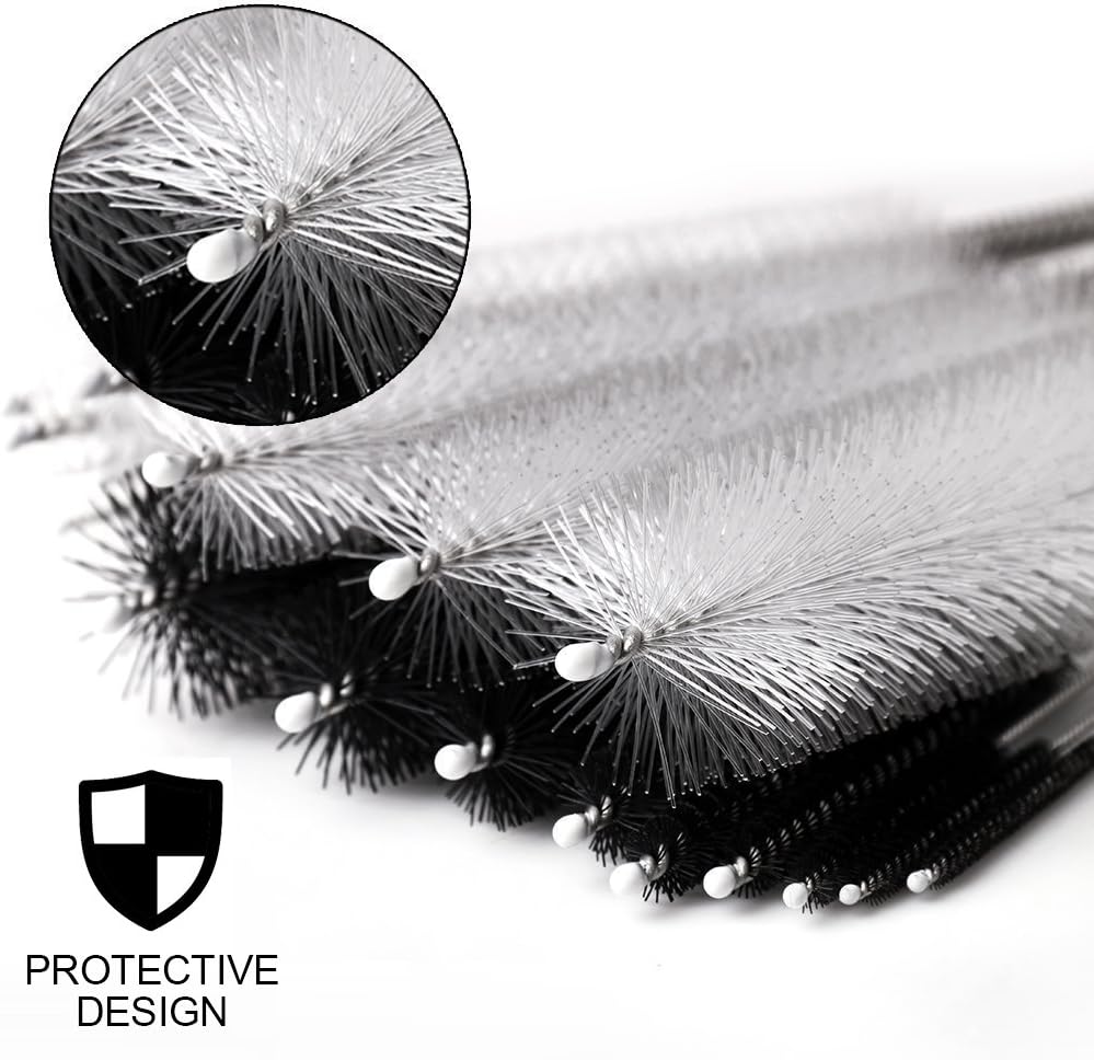 Straw Cleaning Brushes Set, of Super Hard & Medium Hard, 8 Inch | 8 Inch Nylon Tube Brushes, Different Sizes Clean Brush for Bottle, Pipe, Keyboard - view 2