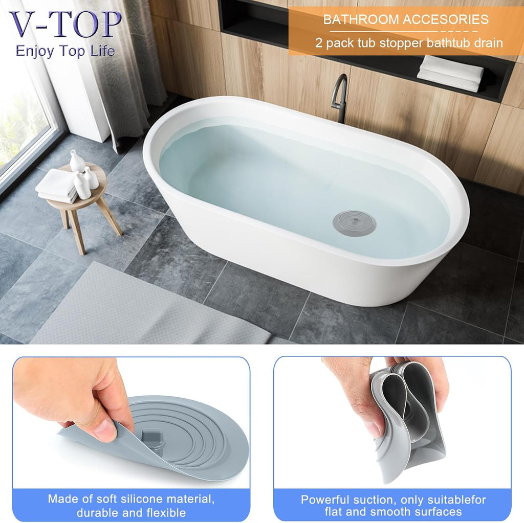 Shower drain hair catcher tub stopper, drain cover for shower to catcher hair, silicone bathtub drain plug suit for bathroom kitchen and laundry, 4 pack - view 3