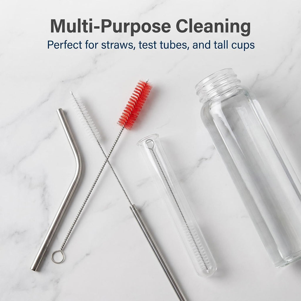 Straw cleaner brush, reusable metal handles straw cleaner brush extra long for mug 40, 30, 20 oz, 10mm wide for sippy cup, water bottle and tubes - view 5