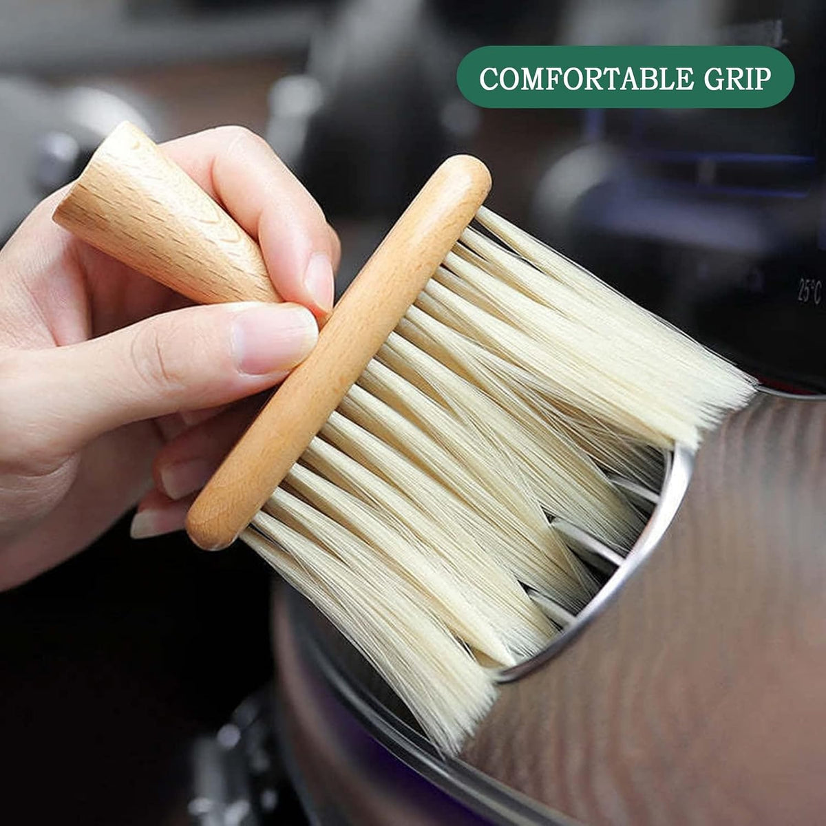 High Density Ultra Soft Detail Brush Kit - Automotive Interior Cleaning Tool with Soft Hair, Wooden Handle, Deep Cleaning for Keyboards, Laptop, Sofa and Dusting (B-1PC) - view 2