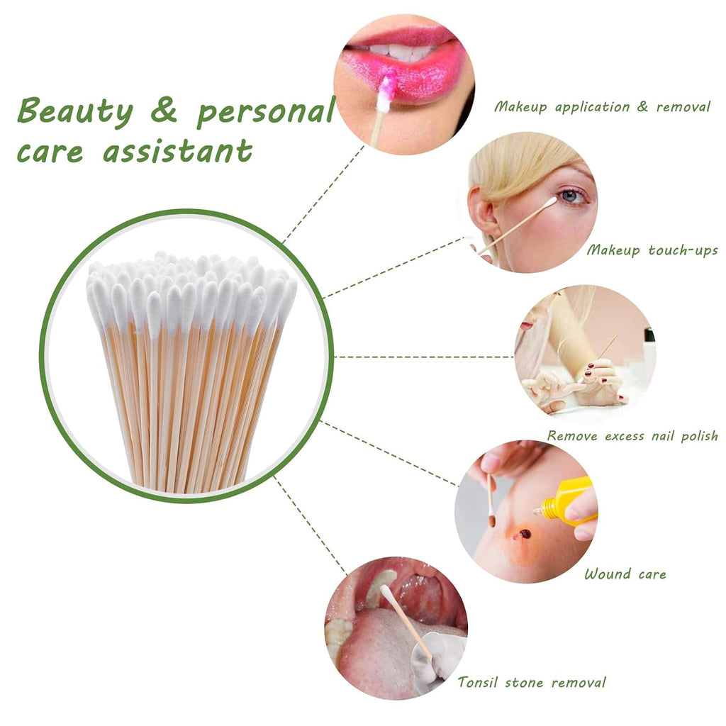 Long cotton swabs, 6 inch FSC certified bamboo sticks, 400 pcs | Sturdy, lint-free, non sterile cotton tipped applicators for dog ear cleaning, gun maintenance, electronics, case included - view 7