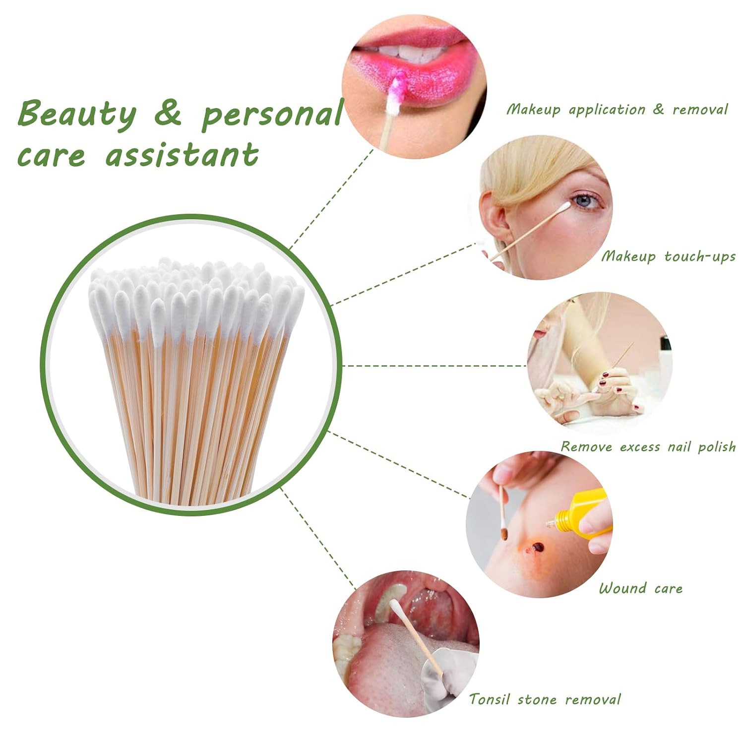 Long cotton swabs, 6 inch FSC certified bamboo sticks, 400 pcs | Sturdy, lint-free, non sterile cotton tipped applicators for dog ear cleaning, gun maintenance, electronics, case included - view 7