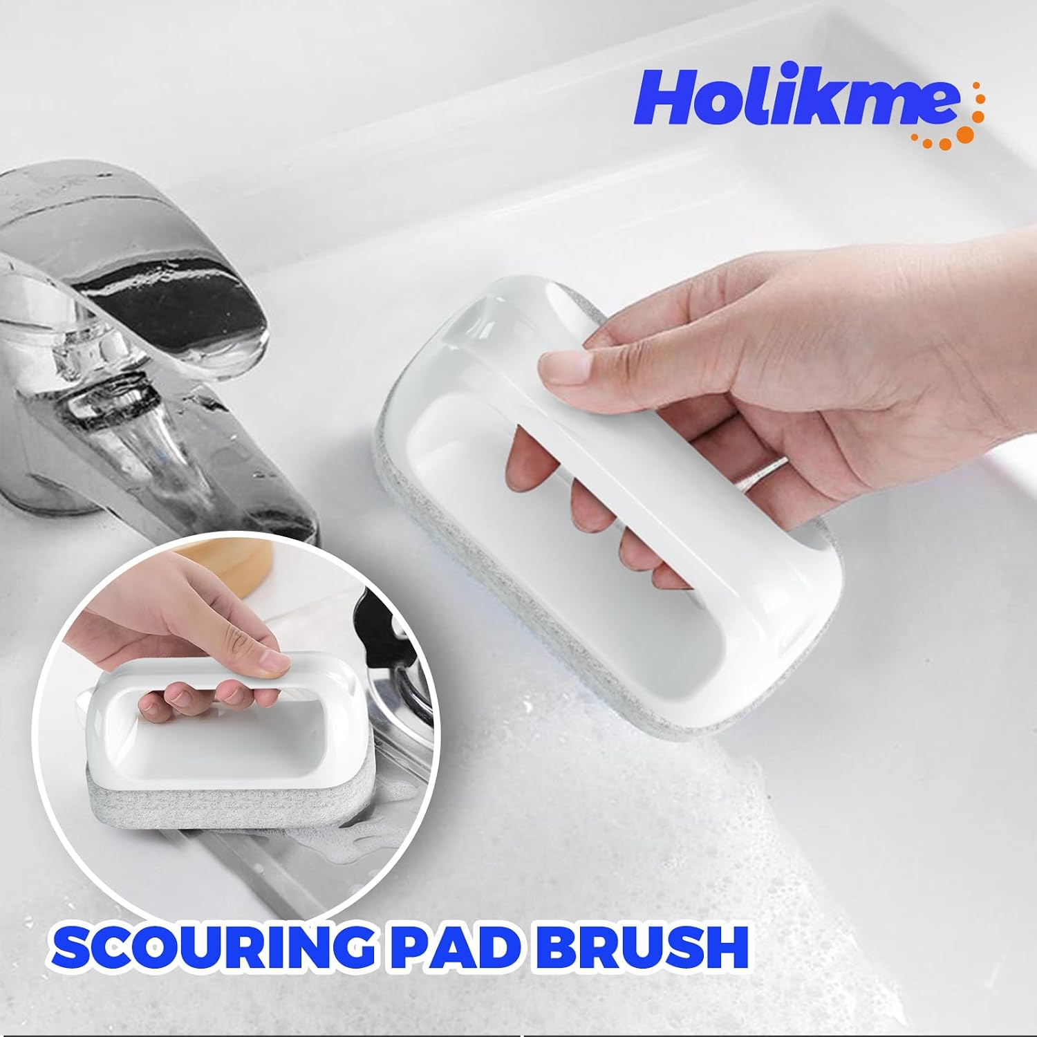 Dish Brush Cleaning Brush Set for Cleaning Groove Gap,White | Dish Brush Set Cleaning Brush Set, Scouring Pad for Cleaning, Groove Gap Brushes for Pot, Pan, Abrasive Wheel Brushes - view 4