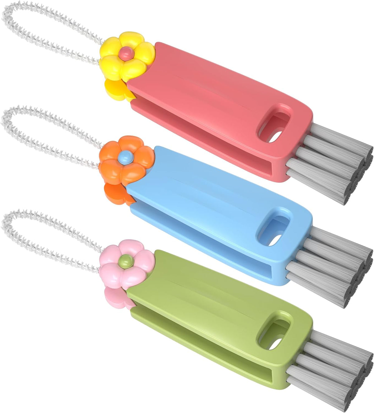 3 in 1 cup lid gap cleaning brush set, multifunctional bottle cleaning brush, cup lid gap cleaner, home kitchen crevice brush tools, multicolor