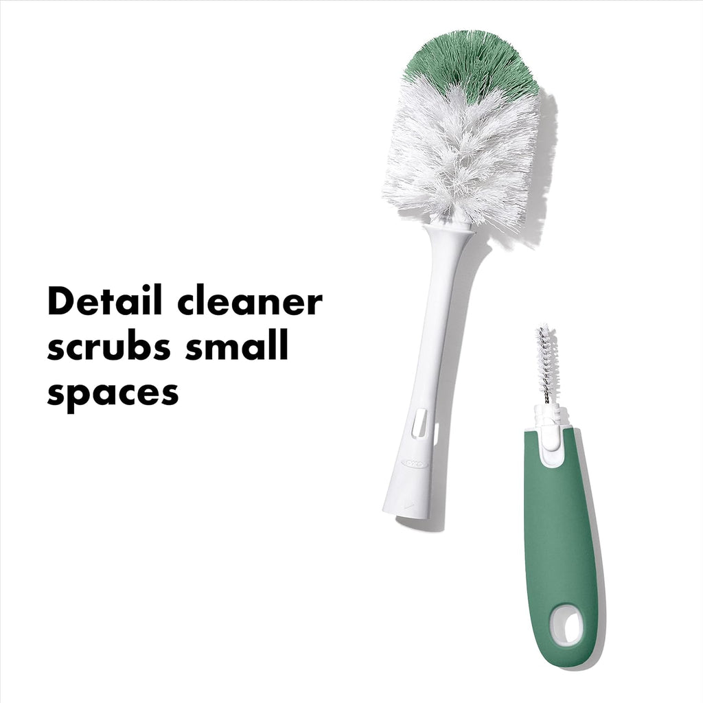 Bottle Brush with Nipple Cleaner and Stand - Sage - view 3