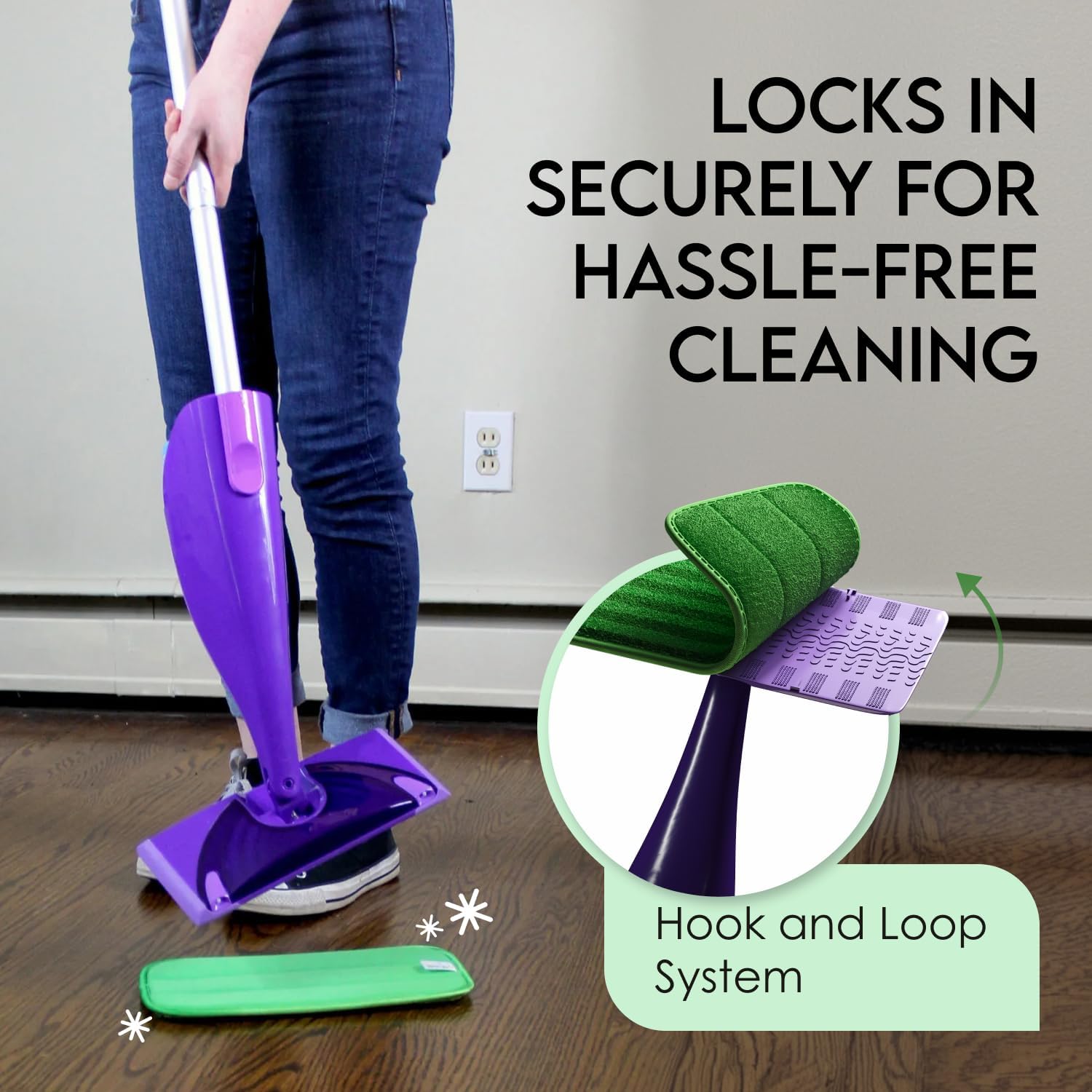 Reusable floor mop pads - pack of 2, machine washable, 12-inch microfiber mop refills - compatible with Swiffer Wet Jet - household cleaning tools - view 4