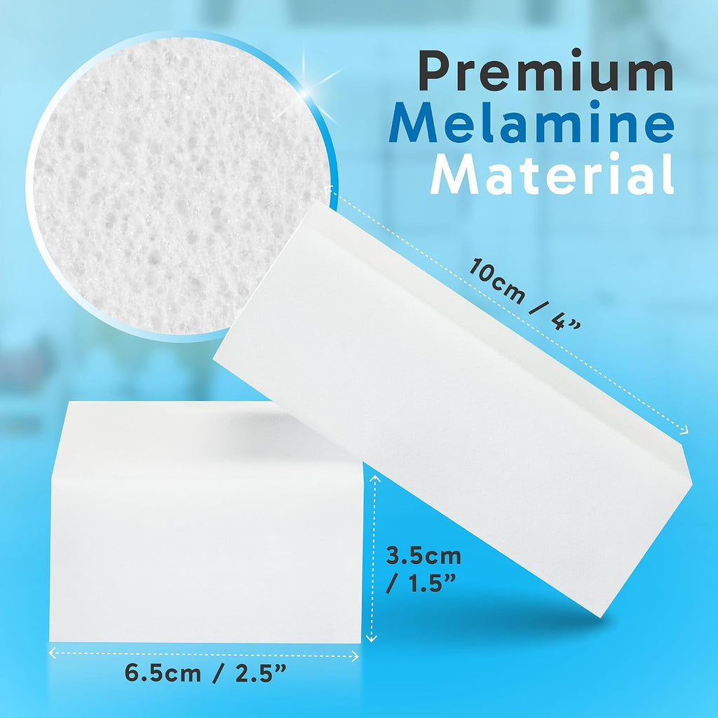 (100 Pack) Extra Large Eraser Sponge – Extra Thick, Long Lasting Magic Melamine Cleaning Sponges in Bulk – White Foam Pads for Walls, Kitchen, Bathroom, Floor & Baseboard Cleaner - view 3