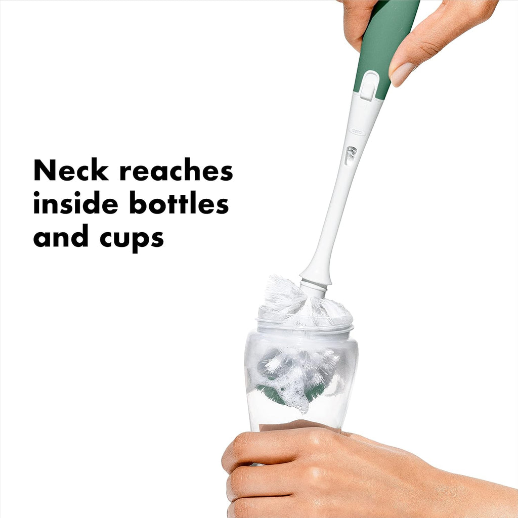Bottle Brush with Nipple Cleaner and Stand - Sage - view 4