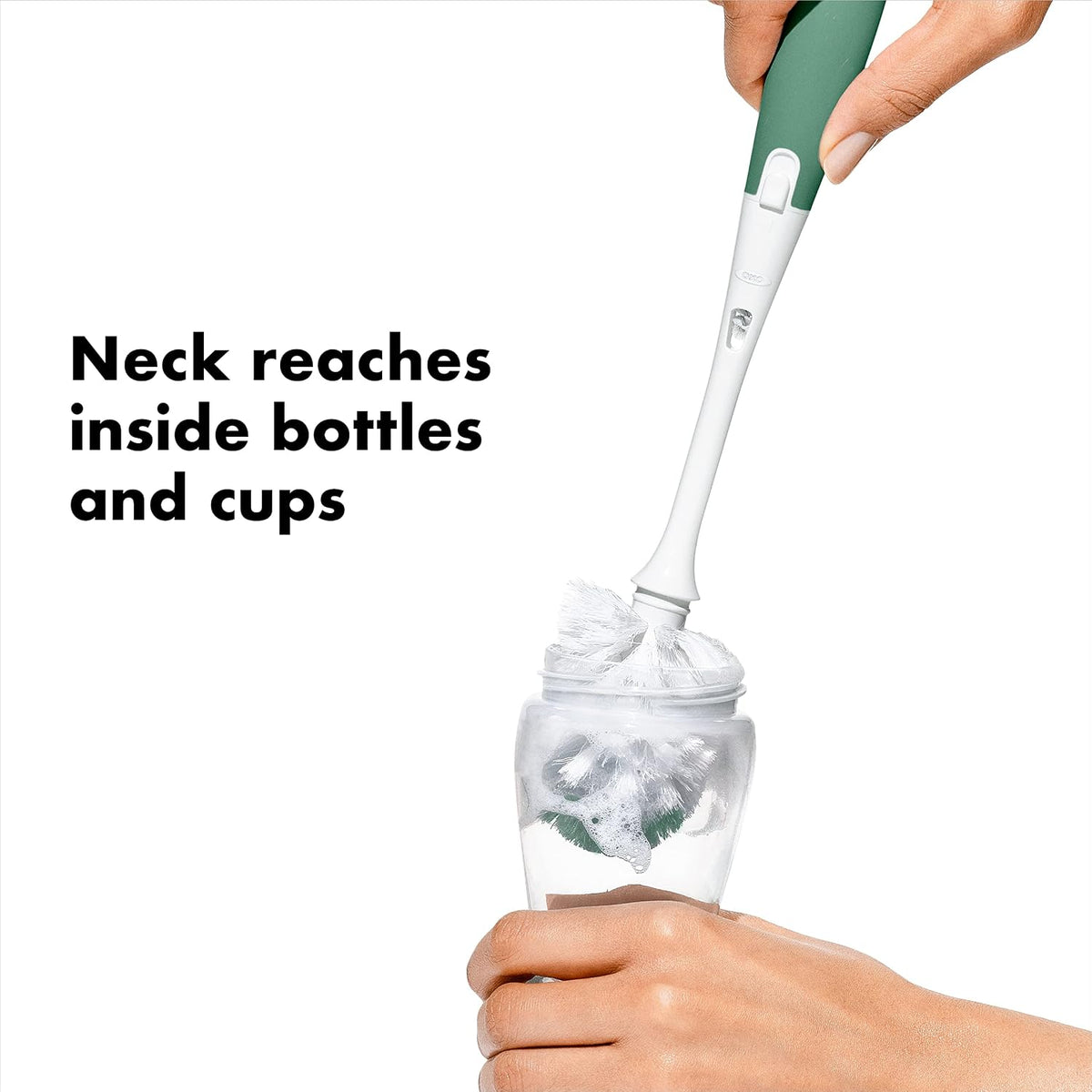 Bottle Brush with Nipple Cleaner and Stand - Sage - view 4
