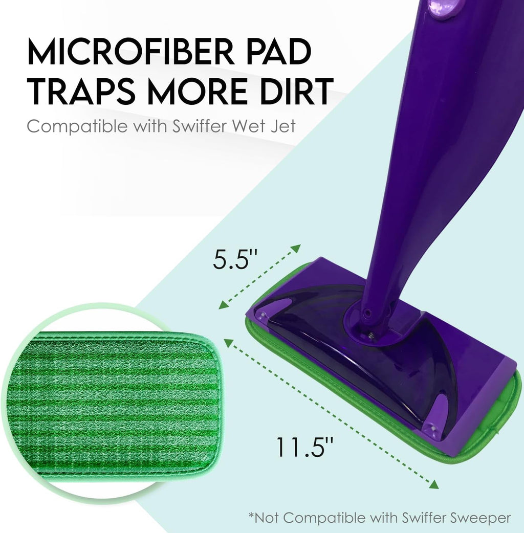 Reusable floor mop pads - pack of 2, machine washable, 12-inch microfiber mop refills - compatible with Swiffer Wet Jet - household cleaning tools - view 3