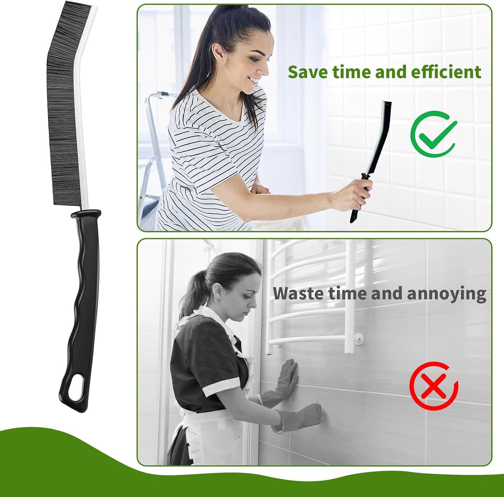 12pcs grout brush set, hard bristle crevice & baseboard tool | Crevice cleaning tool designed to reach tight spaces between tiles, sinks, cabinets and baseboards with ease - view 3