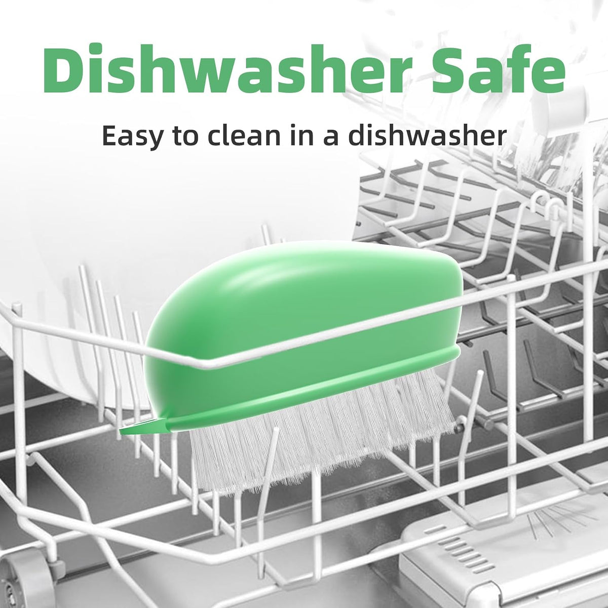 Vegetable Brush, Black Stiff Bristles Brush & White Soft Bristles | Dishwasher Safe Ear-Hanging Veggie & Fruit Cleaning Brush for Potato, Mushroom, Carrot, Lemon, Egg - view 8