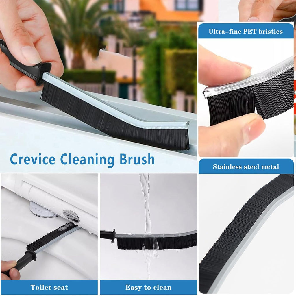Crevice Cleaning Brush 12-Pack - Heavy Duty Hard Bristle Gap Brush for Deep Cleaning - Ultra-Thin Window Track Cleaning Tool for Shower Grout, Sliding Doors, Baseboards & Auto Detailing - view 4