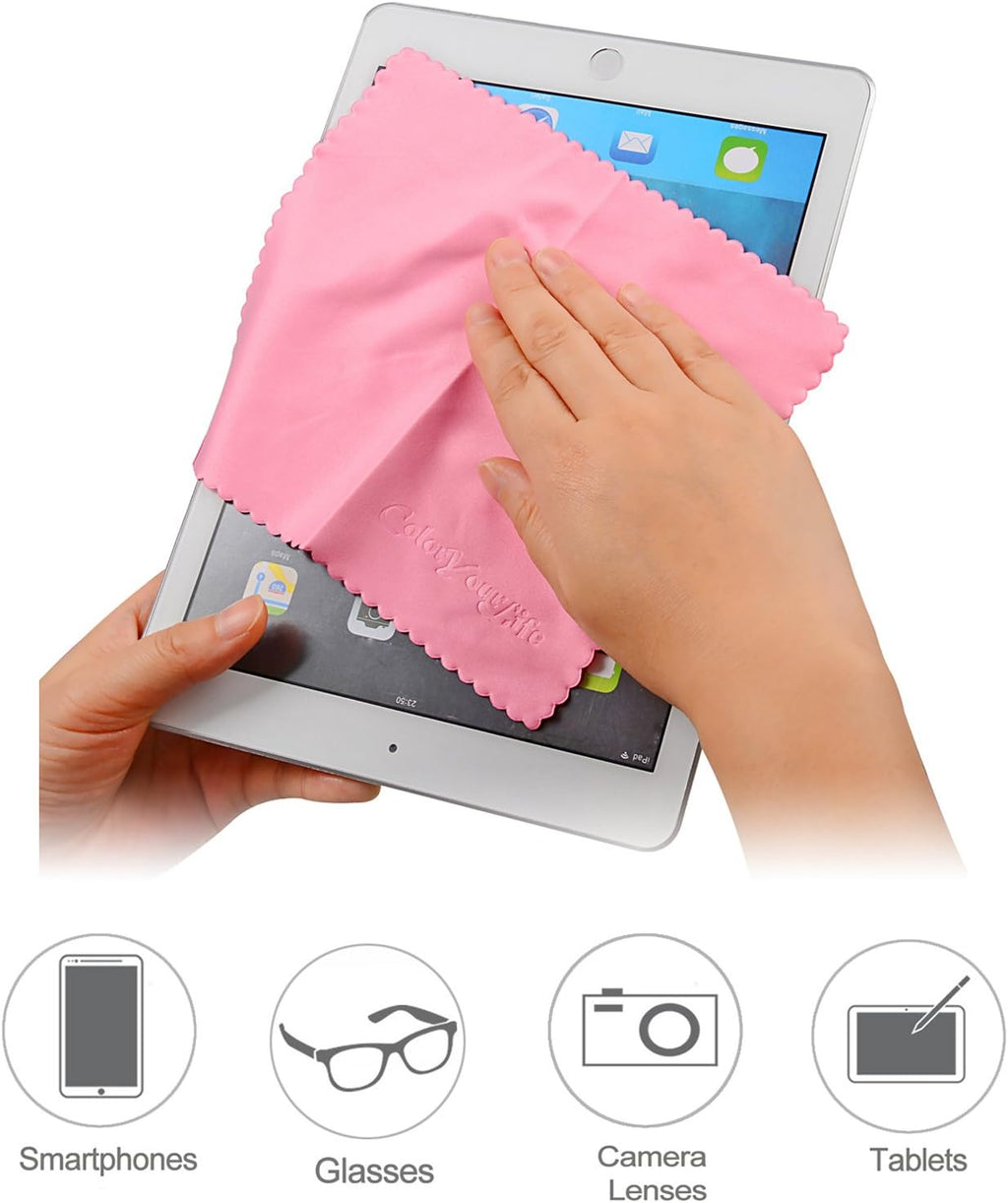 10-Pack Microfiber Cleaning Cloths for Smart phones, Laptops, Tablets, Lenses, LCD Monitor, TV, Camera, Glasses, Optics Etc - view 6