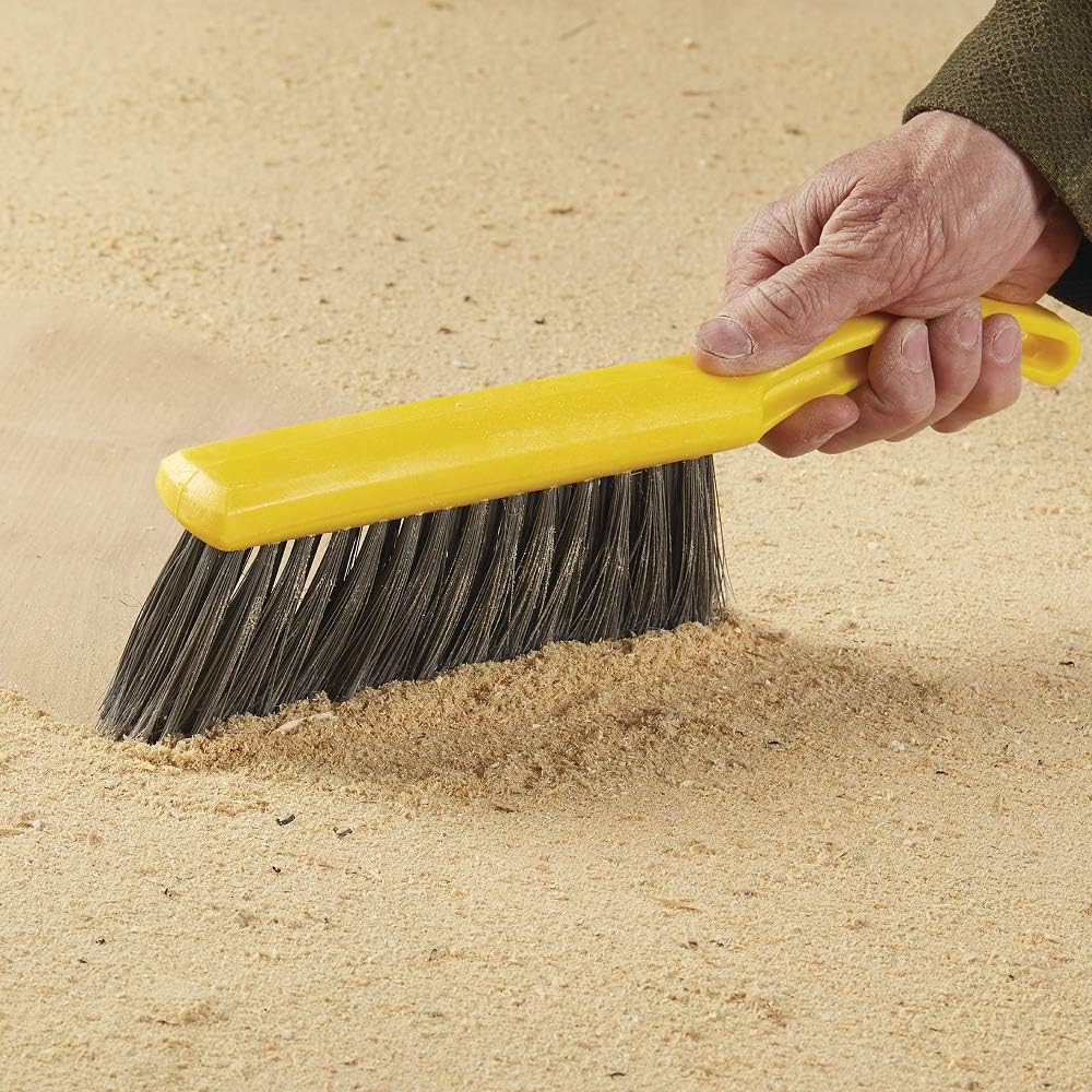 8 inch counter brush flagged polypropylene fill for smooth surface sweeping yellow 12.5" for bathroom/shower/floor tile/decks/car tires/outdoor - view 2