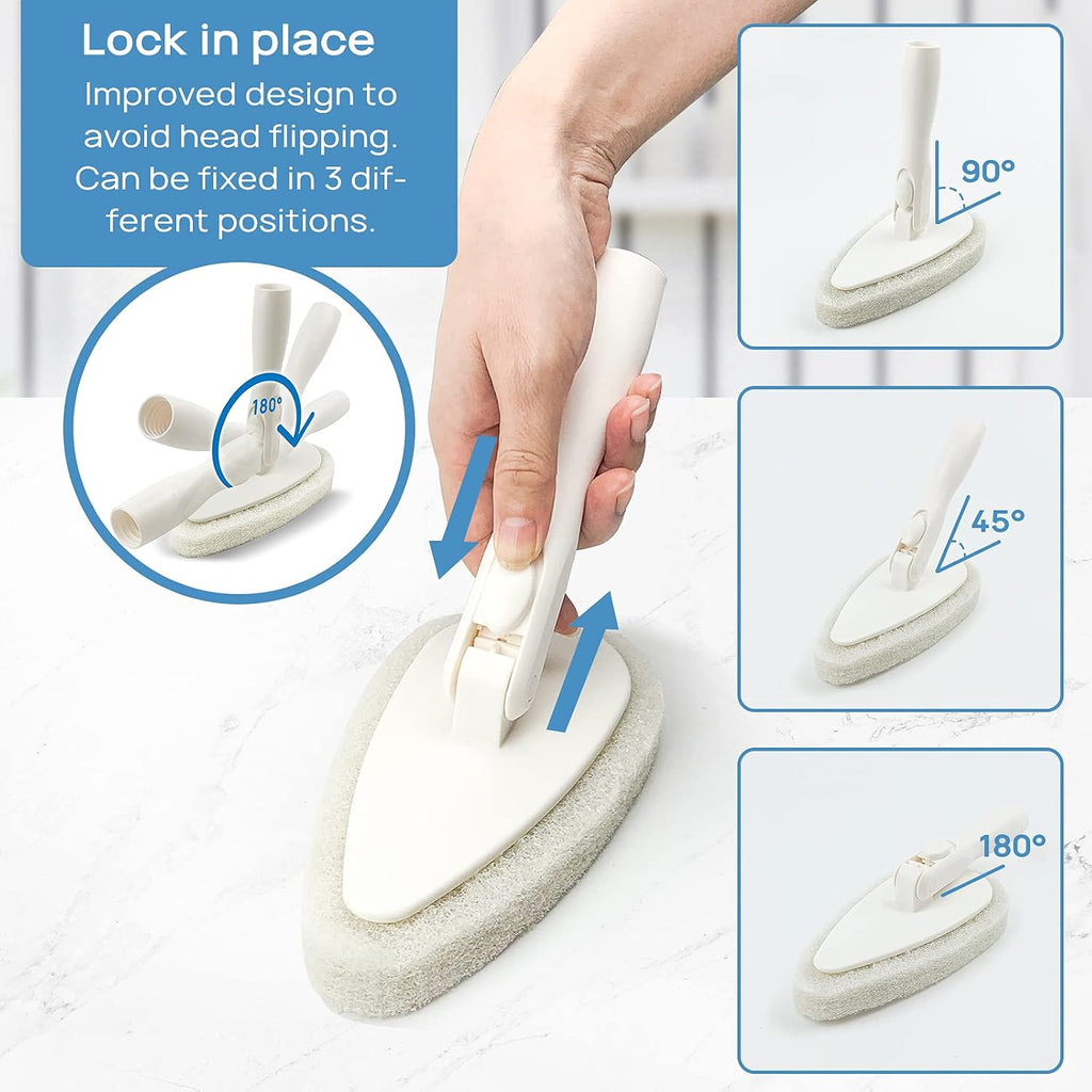 Shower scrubber cleaning brush combo bath tub tile cleaner scrubber brush with 51'' adjustable long handle scrub brush for bathroom shower bathtub wall mop cleaning scrubbing - view 4