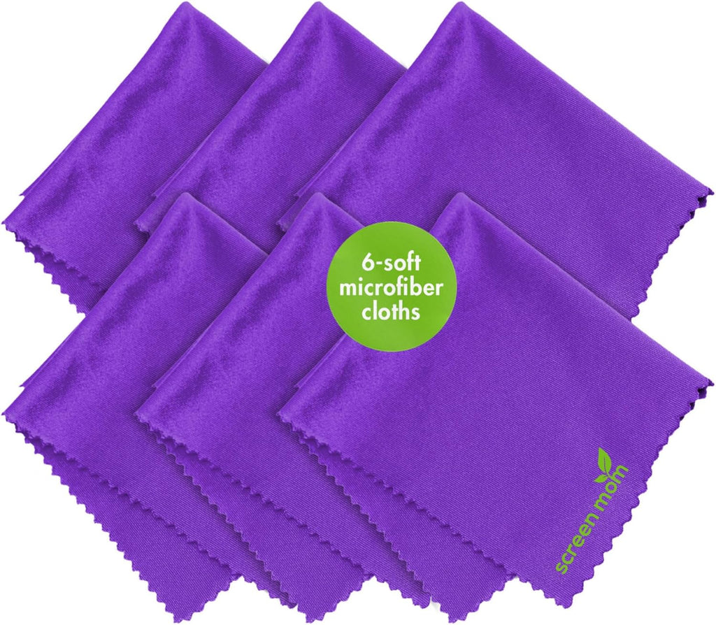 Screen Cleaner 6-Pack Microfiber Cloths for TV, Car, Laptop & Computer | Scratch-Free Care, TVs, Monitors, Lenses, Washable Fabric, Streak-Free Results, Multipurpose Use, Cleaning Kit - view 2