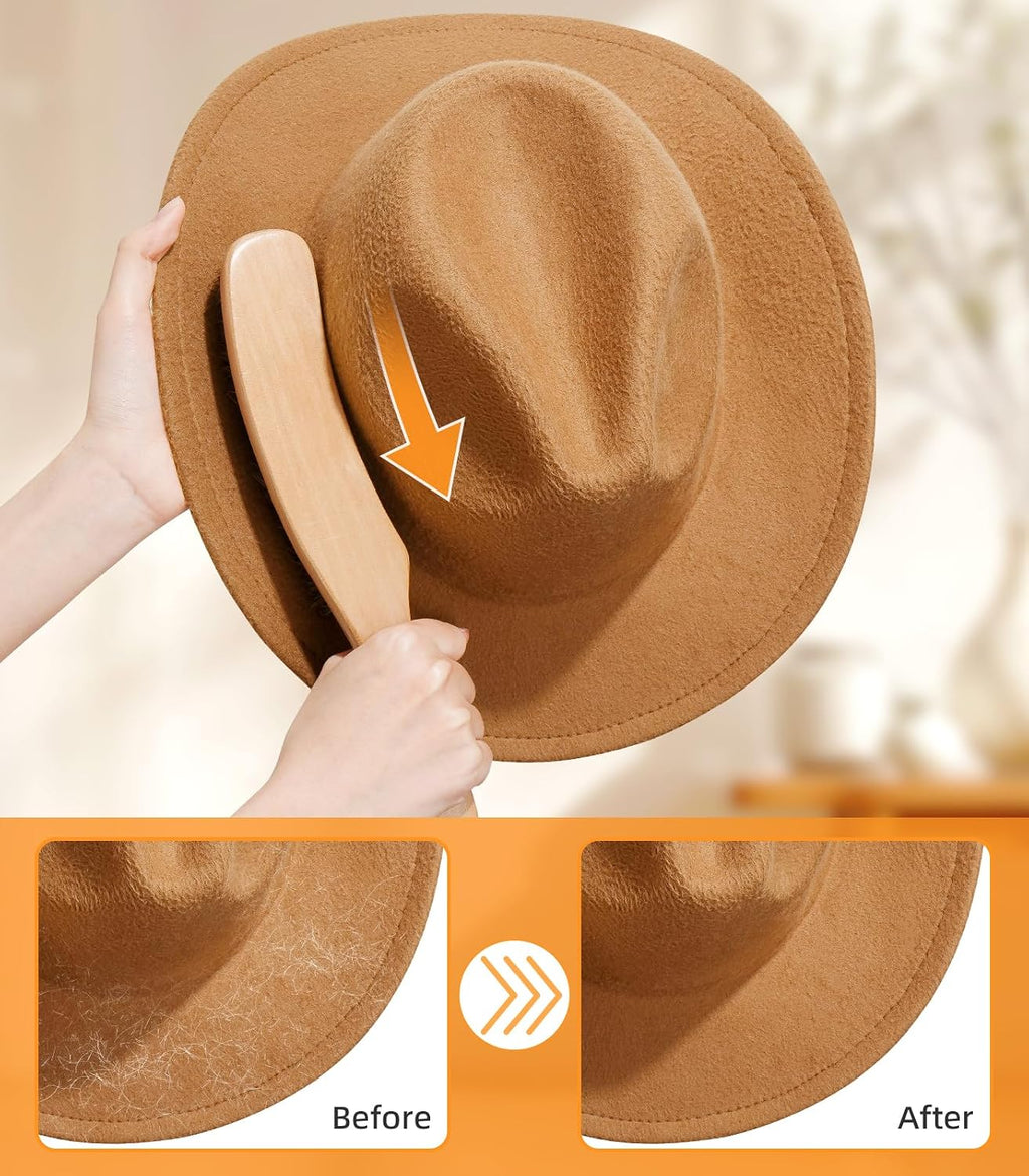Cowboy Hat Brush Kit with Sponge Cleaning for Felt, Clothes, Shoes, 2 Pack | 100% horsehair, Lint brush Removes Dust, Pet Hair for Suede, Hats, Wool Coats, Suits, Furniture with Wood Handle Storage Bag - view 6