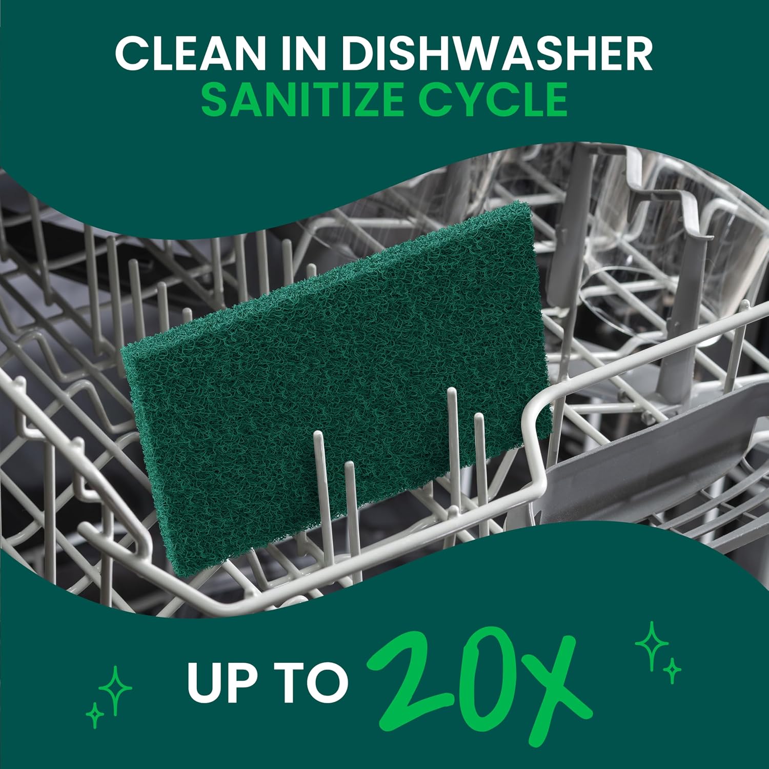 Heavy duty scouring pad, dish scrubber for kitchen + outdoor, 8 scrub pads for uncoated pots and pans, cast iron cooktops, grill grates, oven racks, & BBQ, durable, long-lasting - view 8