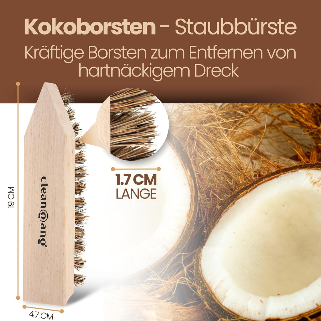 Dirt brush with coconut fibre shoe brush removes stubborn dirt, robust and high-quality shoe brush for flawless cleanliness, 1 piece, multicoloured - view 2