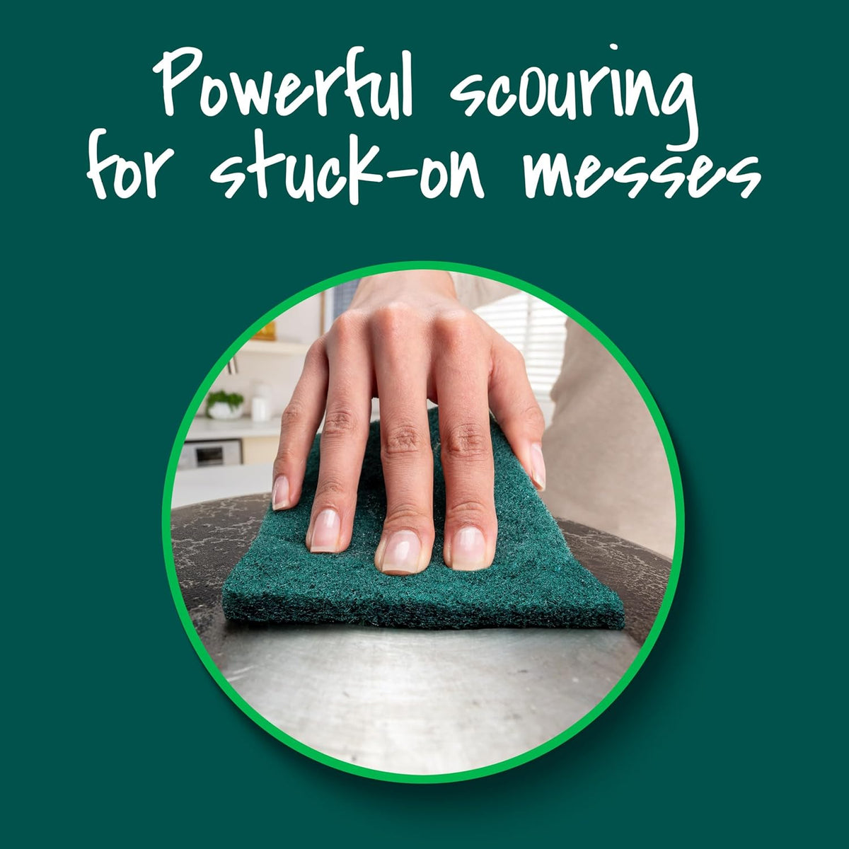 Heavy duty scouring pad, dish scrubber for kitchen + outdoor, 8 scrub pads for uncoated pots and pans, cast iron cooktops, grill grates, oven racks, & BBQ, durable, long-lasting - view 6