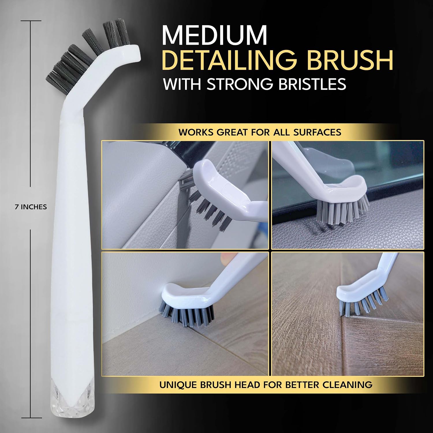 Grout cleaning brushes set (3 pcs) deep cleaner multi-purpose stiff bristle brush, cleaning toothbrush for cleaning corners, spaces, tile, shower, window & door track, floor, juicers and tight spaces - view 5