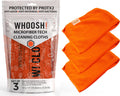 ! Microfiber Glasses & Screen Cleaning Cloth, 3 Pack, 14x14, Orange | Machine Washable, Suitable for Electronics – TV, Car, Computer, Laptop, Monitor & Eyeglasses, Prevents Scratches, Lint Free