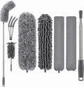 Microfiber feather duster, duster with extension pole 30-100 inches, ceiling fan cleaner duster retractable gap dust brush cleaner for cleaning cobweb, high ceiling, blinds