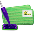 Reusable floor mop pads - pack of 2, machine washable, 12-inch microfiber mop refills - compatible with Swiffer Wet Jet - household cleaning tools