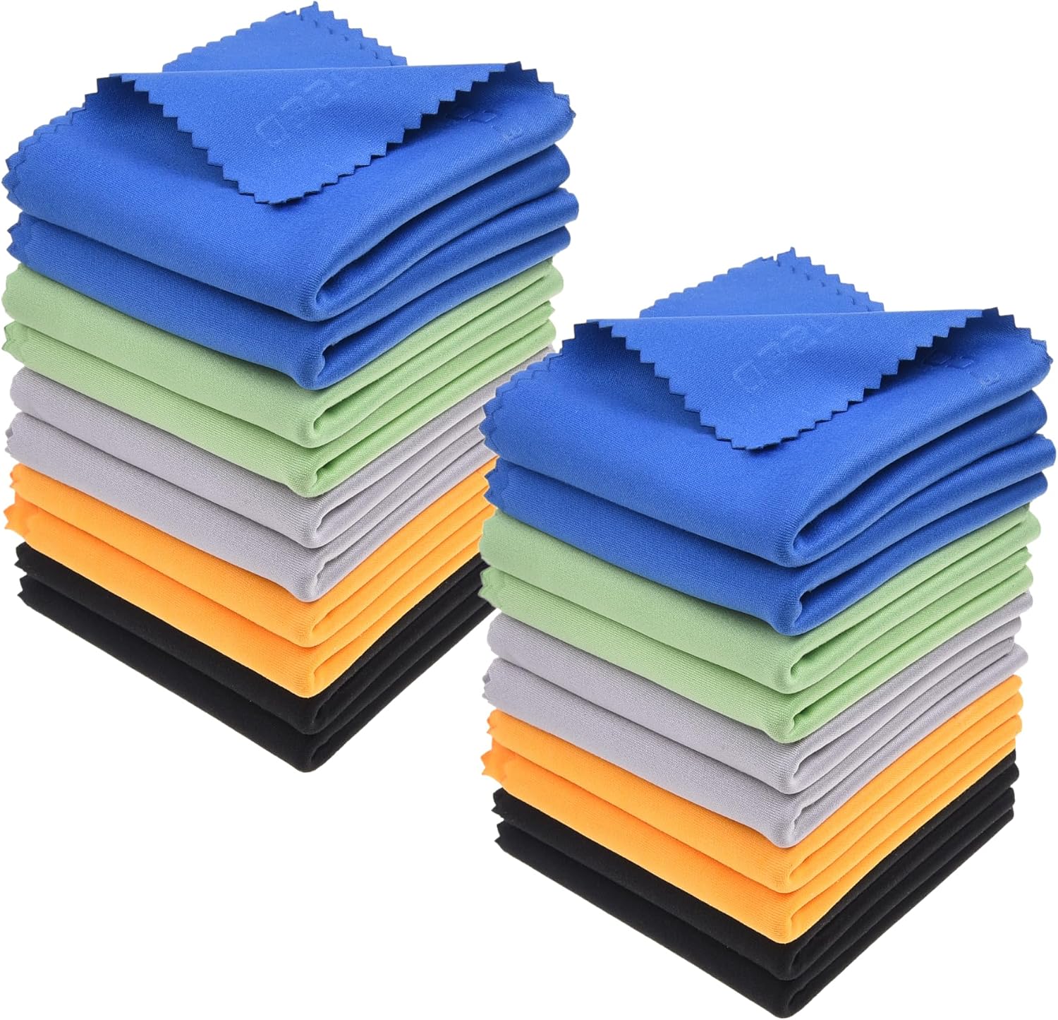 Large Microfiber Cleaning Cloths - 4 Pack - 18 x 18 inch - Perfect for Wide Screen TVs, Large Computer Monitors- Also for Cleaning Glasses, Camera Lenses, Laptops and LCD Screens- Blue/Black - view 6