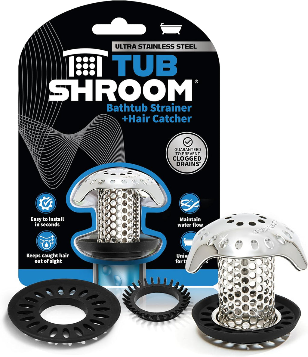 Ultra revolutionary bath tub drain protector hair catcher/strainer/snare stainless steel, single pack