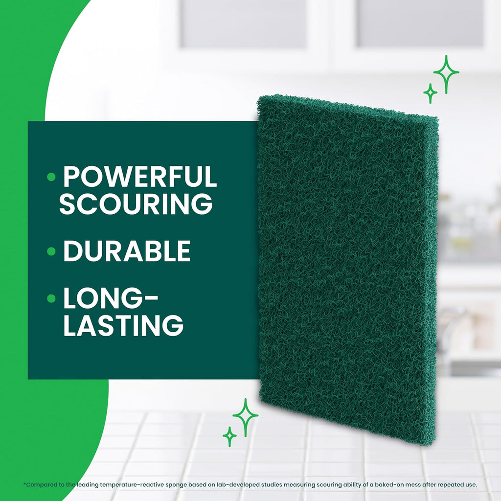 Heavy duty scouring pad, dish scrubber for kitchen + outdoor, 8 scrub pads for uncoated pots and pans, cast iron cooktops, grill grates, oven racks, & BBQ, durable, long-lasting - view 3