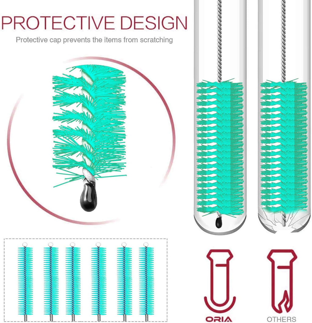 Long straw brush cleaner (10 pack), flexible nylon tube cleaning brushes with 0.4" bristles, rust-proof stainless steel wire washer for reusable tumblers, sports bottles & pipes (10 inch) - view 3