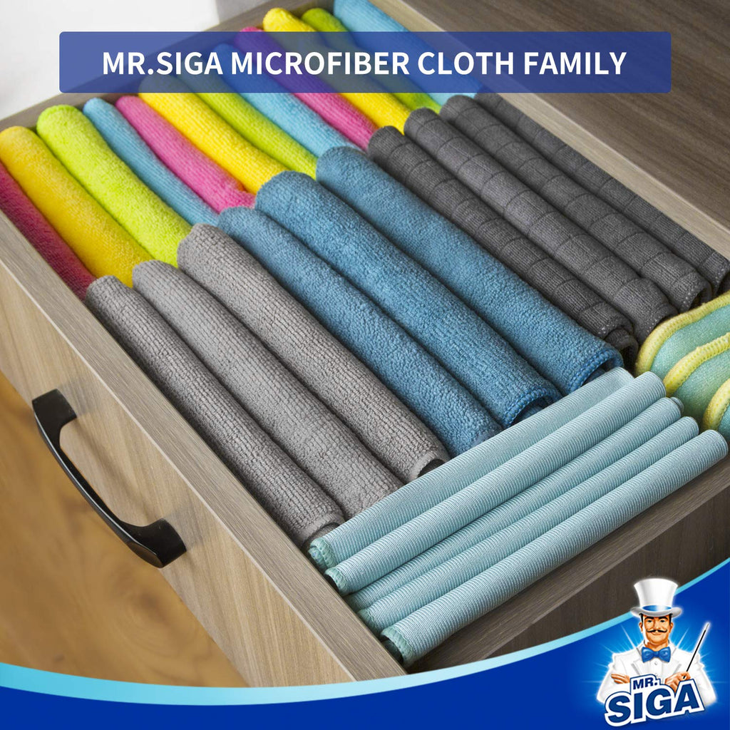 Microfiber Cleaning Cloths, Streak Free Microfiber Towels, 12 Pack | Ultra absorbent and high density, reusable cleaning towels for kitchen, car, glass and household surfaces, color coded cloths - view 3