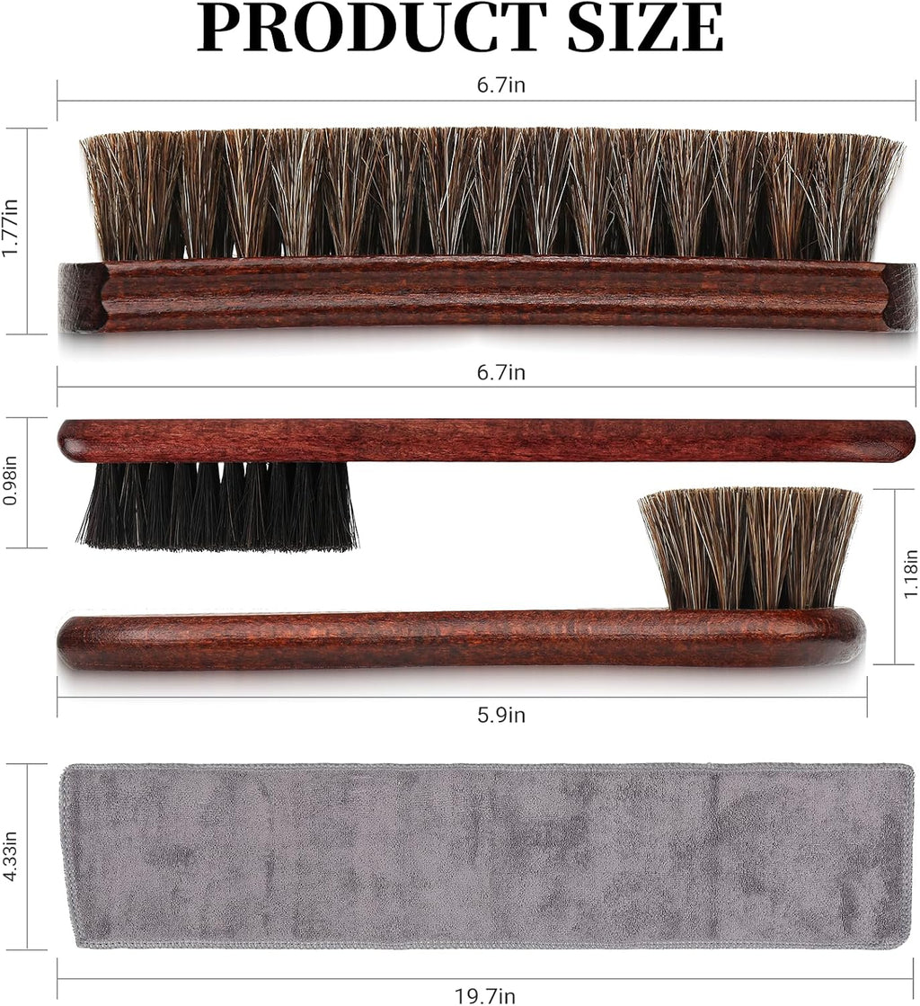 4PCS 100% Horse Hair Brush for Leather Shoe Brush Cleaning Boot Care Horse Hair Brush for Polishing Shining Buffing Dauber Applicator Suede Brush Professional Shoe Shine Brush for Cloth Car Seat Bag - view 8