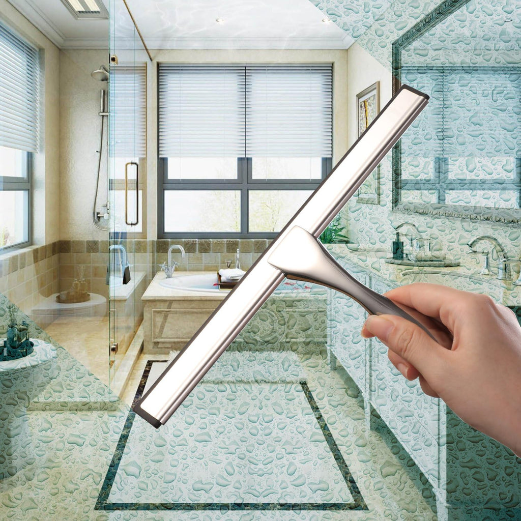 All-Purpose Shower Squeegee for Shower Doors, Bathroom, Window and Car Glass - Stainless Steel, 10 Inches - view 3