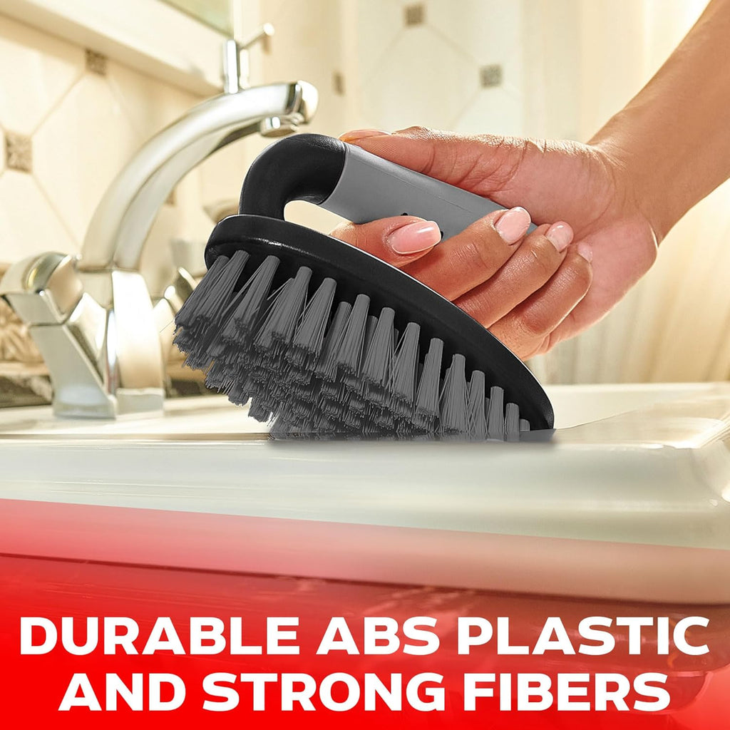 Scrub brush set of 3 pcs - cleaning shower scrubber with ergonomic handle and durable bristles - grout cleaner brush - scrub brushes for cleaning bathroom/shower/tile/kitchen/floor/bathtub/carpet - view 3