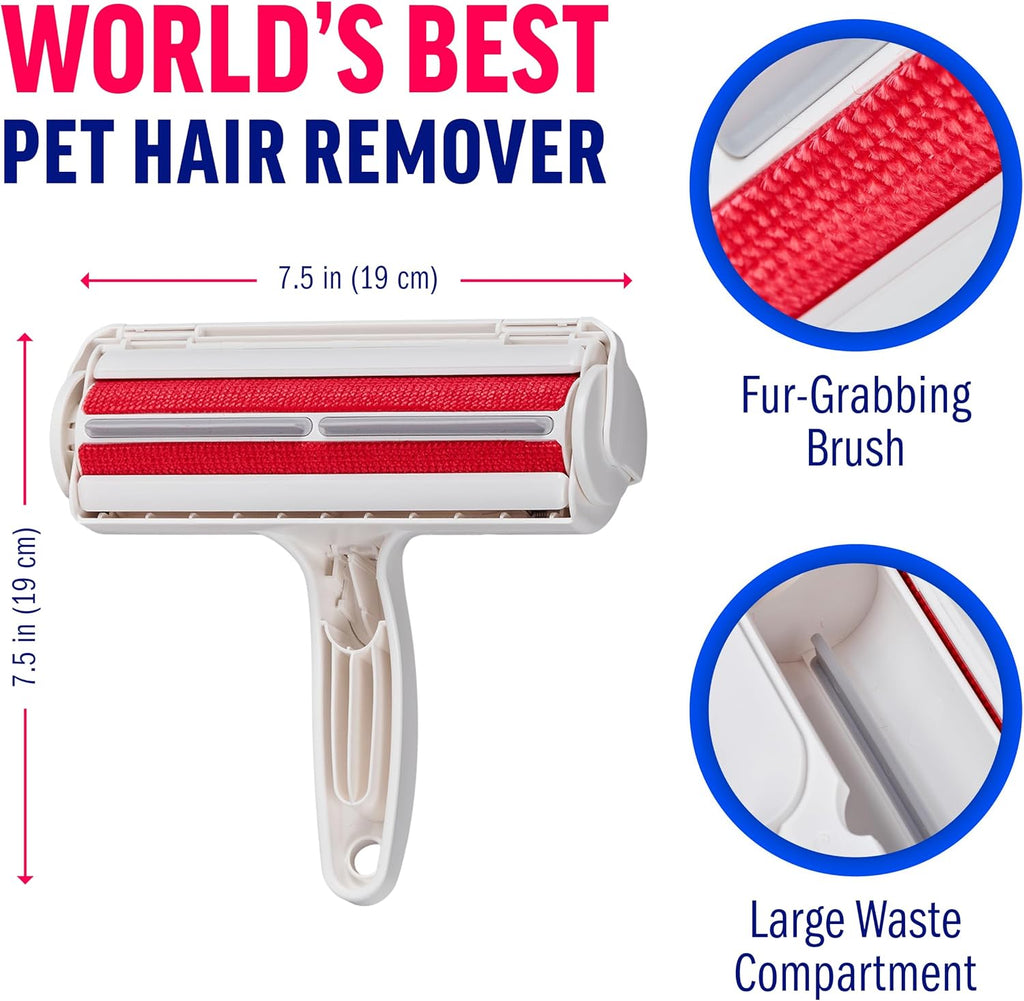 Pet hair remover – original size reusable lint roller for cat & dog hair on furniture, couch, carpet, car, rugs & bedding – portable, eco-friendly (white) - view 8