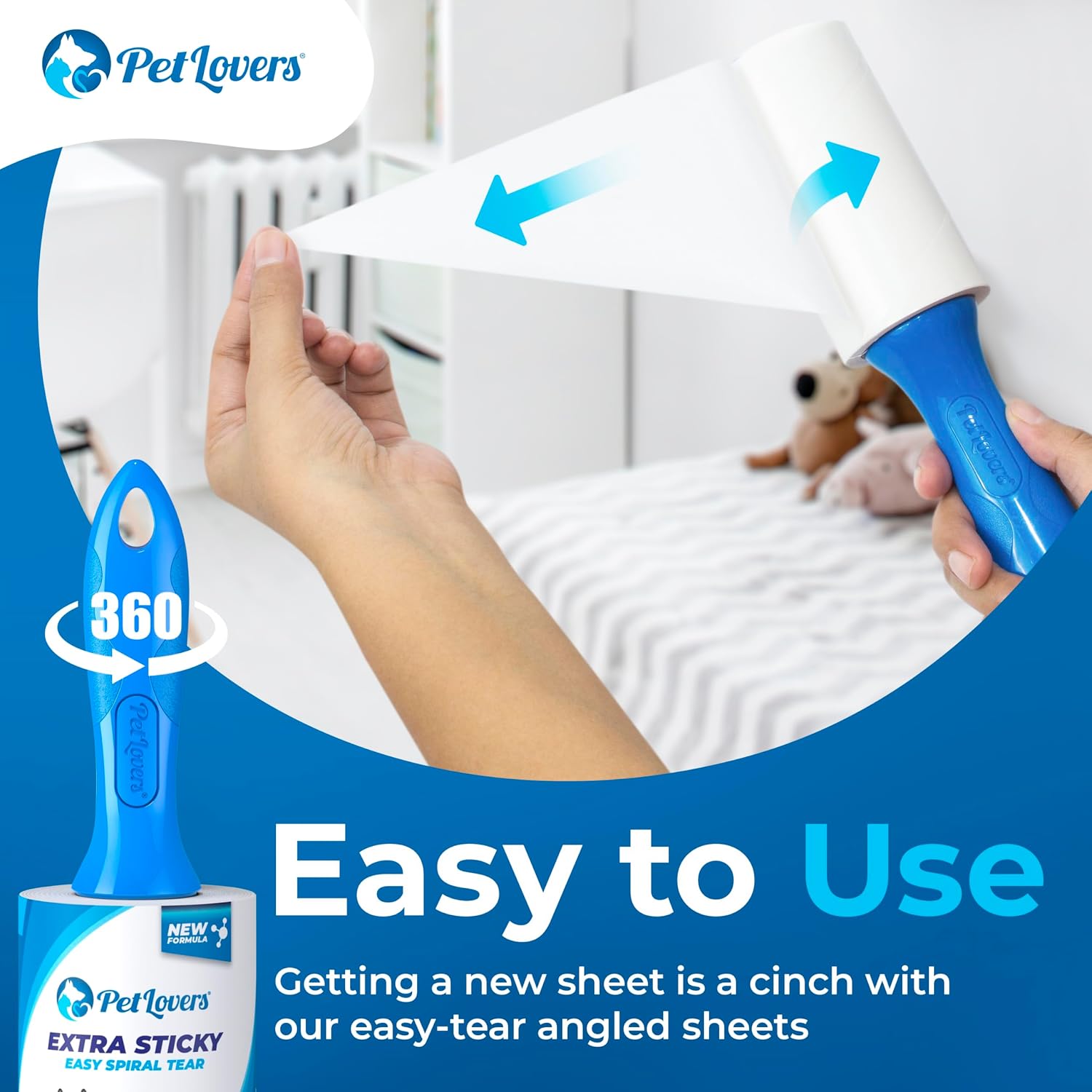 Extra Sticky Lint Roller Mega Value Set 600 Sheets for Pet Hair Removal, Dog and Cat Lint Remover 6 Pack - view 4