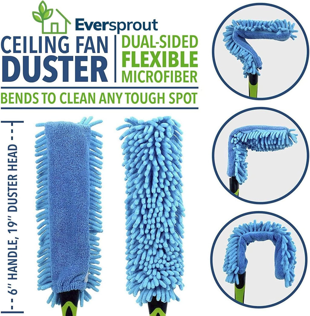 Ceiling Fan Duster with 3 Foot Pole, Bendable Microfiber Cleaner | Extends 1.5 to 4.5 Feet, 8-10 Foot Standing Reach, for Celiling Fans, Blinds, Shelves, Walls and More, Machine Washable - view 4