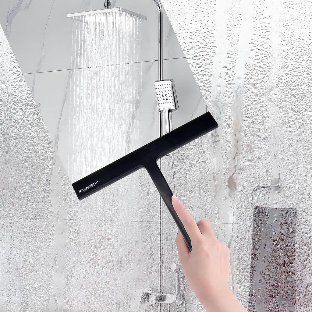 Silicone rubber blade shower squeegee 9" in width window & car squeegee for shower, glass, window (black, 9 inches) - view 5