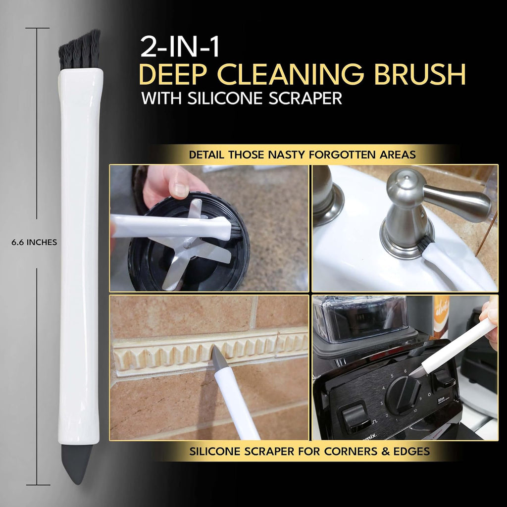 Grout cleaning brushes set (3 pcs) deep cleaner multi-purpose stiff bristle brush, cleaning toothbrush for cleaning corners, spaces, tile, shower, window & door track, floor, juicers and tight spaces - view 6