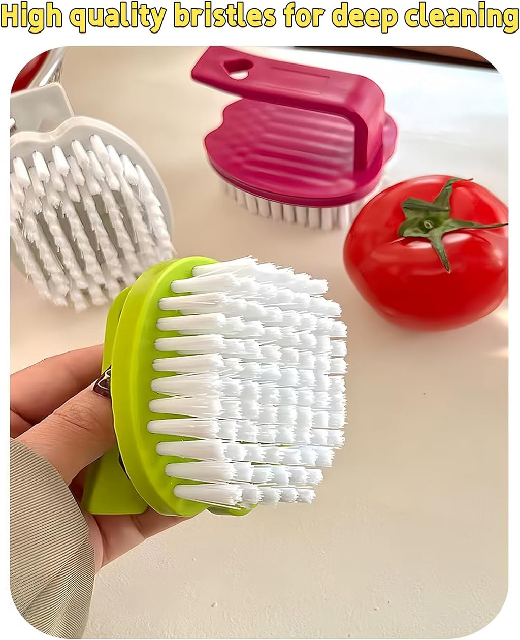 Vegetable Scrubber Brush -2 Pack Fruit and Vegetable Brushes Stiff Bristles | Vegetable Brush Scrubber for Food,Veggie Wash Brush,Vegetable Cleaner Brush for Fruits,Potatoes,Carrots & Firm Produce - view 6