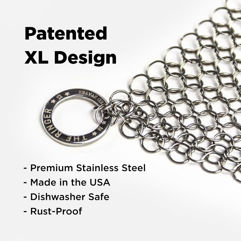 The ringer - the original stainless steel cast iron cleaner, patented XL 8x6 inch design - view 4