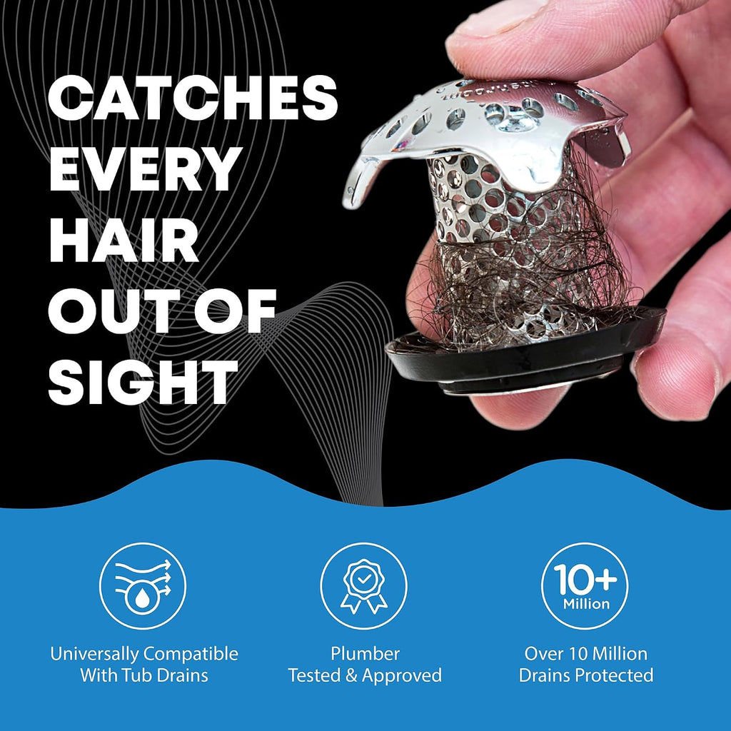 Ultra revolutionary bath tub drain protector hair catcher/strainer/snare, stainless steel, stainless combo - view 6